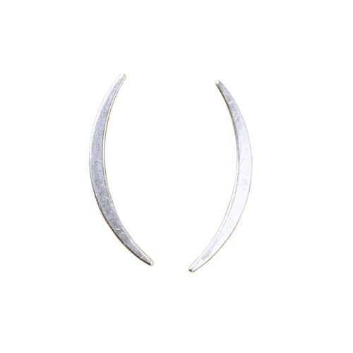 Refined Earrings: Gibbous Slice Stud/Silver