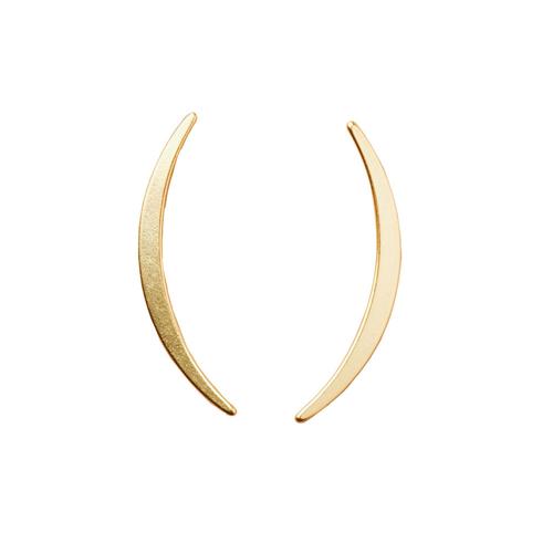Refined Earrings: Gibbous Slice Stud/Gold