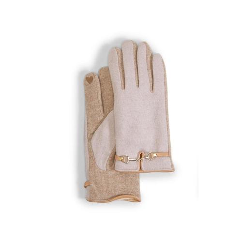 Cashmere Blend Gloves: Beige