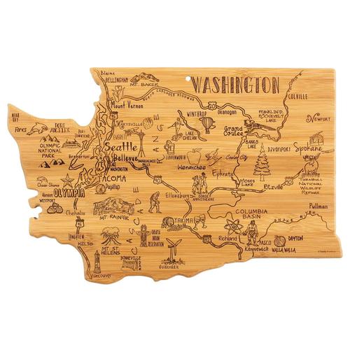 Bamboo Serving/Cutting Board: Destination Washington State