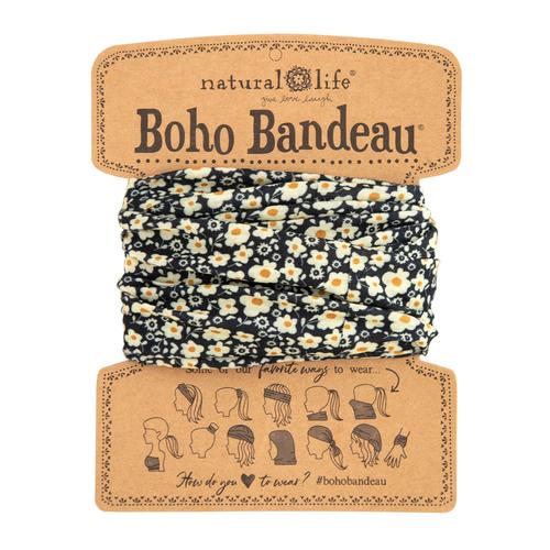 Boho Bandeau: Black Cream Floral