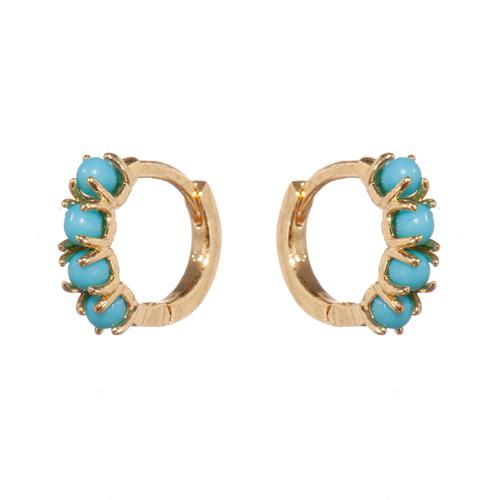 Huggie Earrings: Turquoise