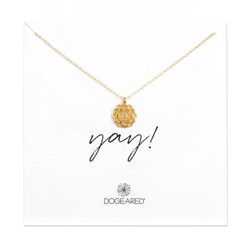 Yay! Crystal Flower Necklace: Gold