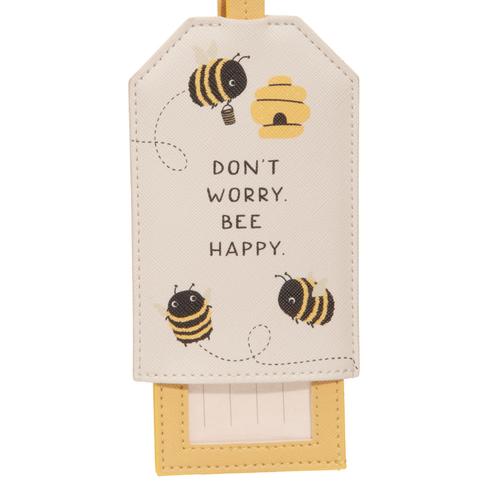 Slide-Out Luggage Tag: Bee Happy