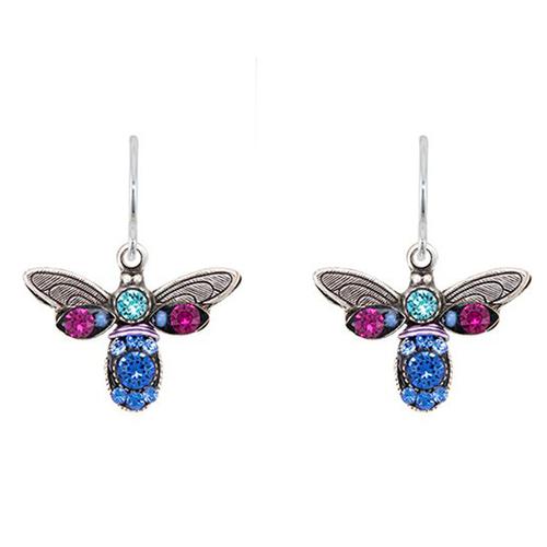 Crystal Firefly Earrings: Sapphire