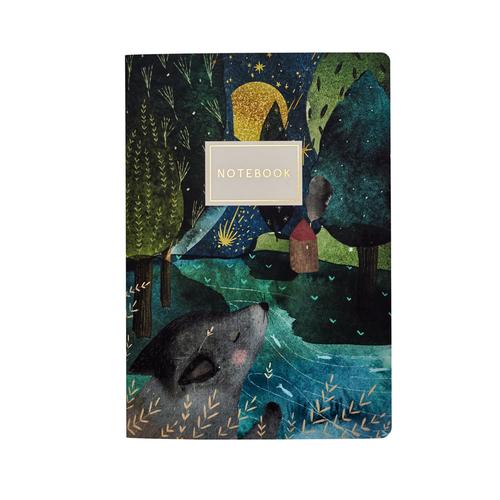 Bruno Visconti A5 Notebook: The Wolf Cub and the Moon