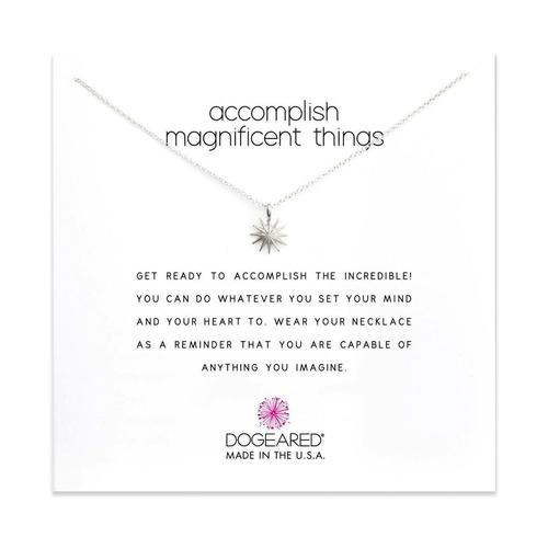 Accomplish Magnificent Things Starburst Necklace: Silver