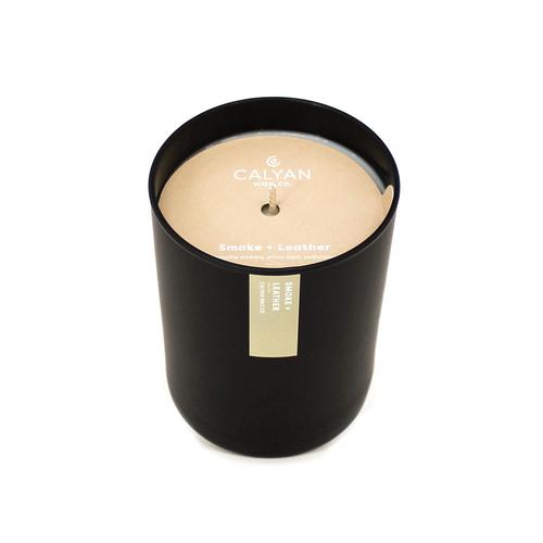 Matte Black Tumbler Candle: Smoke + Leather