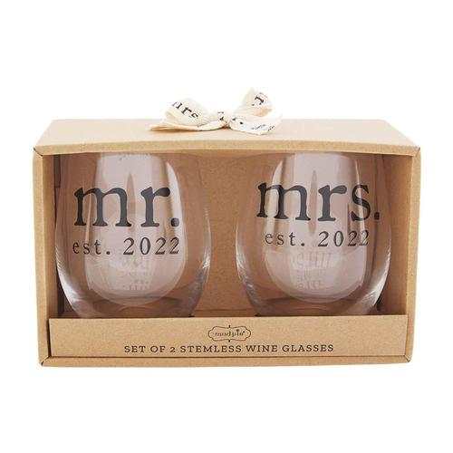 Mr. & Mrs. Wine Glass Set