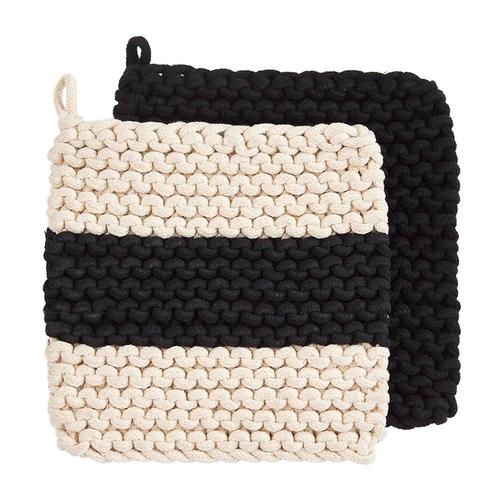 Crochet Pot Holders: One Stripe