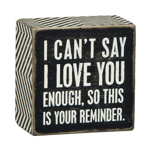 Box Sign: I Love You