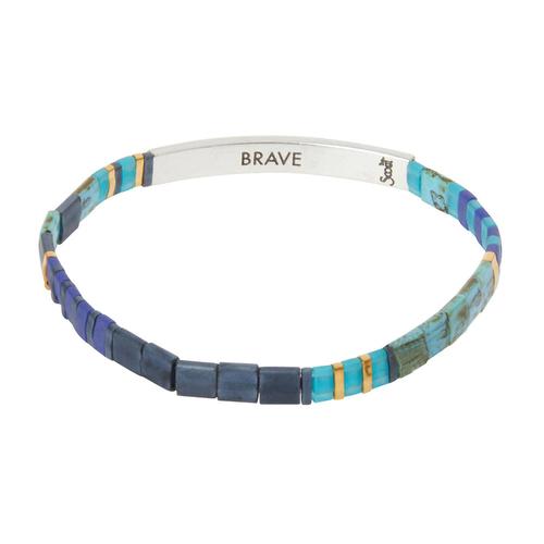 Good Karma Miyuki Bracelet: Brave (Cobalt/Silver)