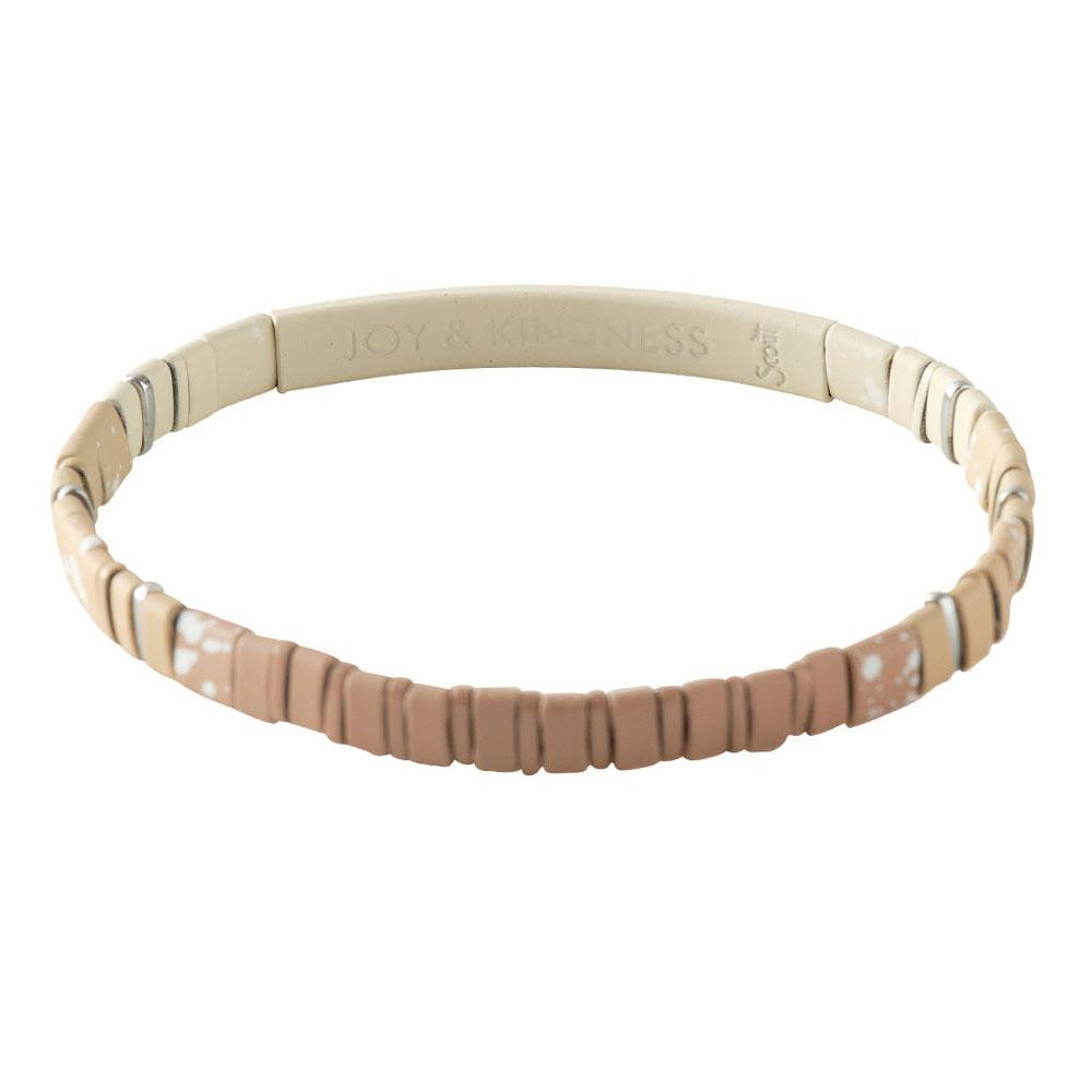  Good Karma Ombre Bracelet : Joy & Kindness (Ivory/Silver)