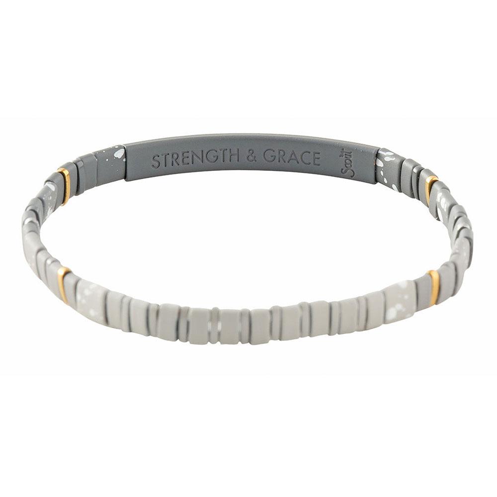  Good Karma Ombre Bracelet : Strength & Grace (Charcoal/Gold)
