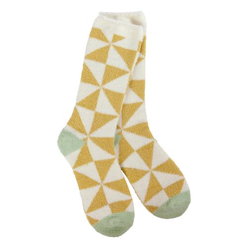 Cozy Cali Crew Socks: Triangle Gold