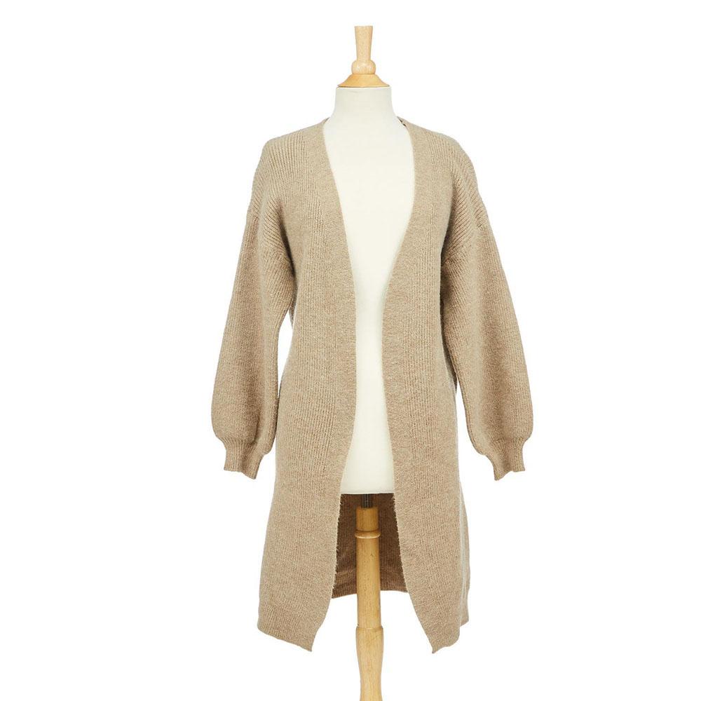  Stay Cozy Long Line Cardigan : Taupe