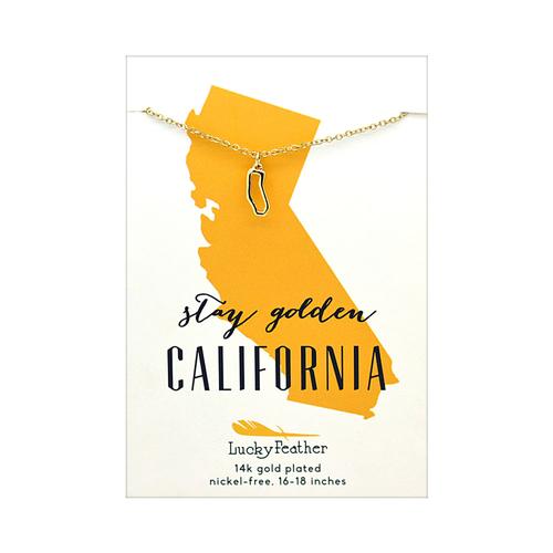 State Necklace: Stay Golden California