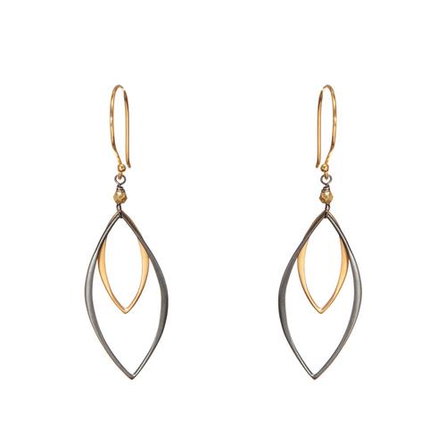 Marquise Earrings: Silver/Gold