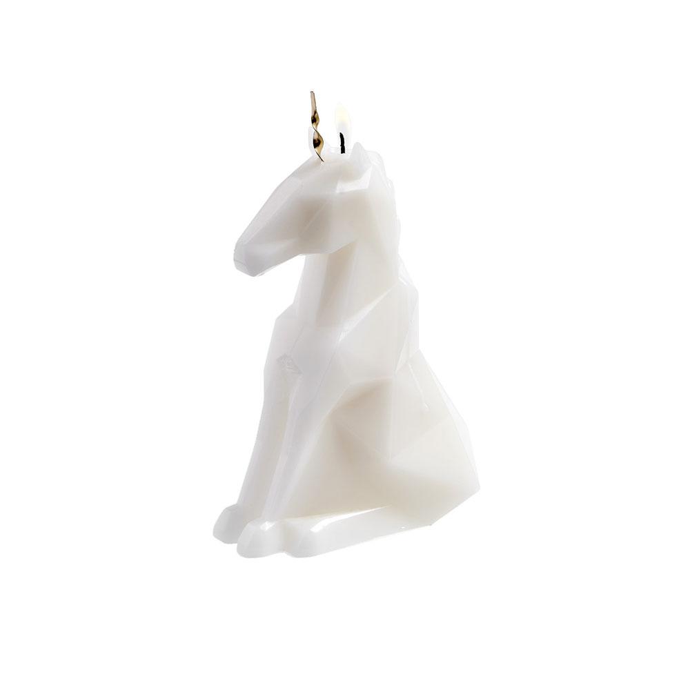  Einar Unicorn Candle : White
