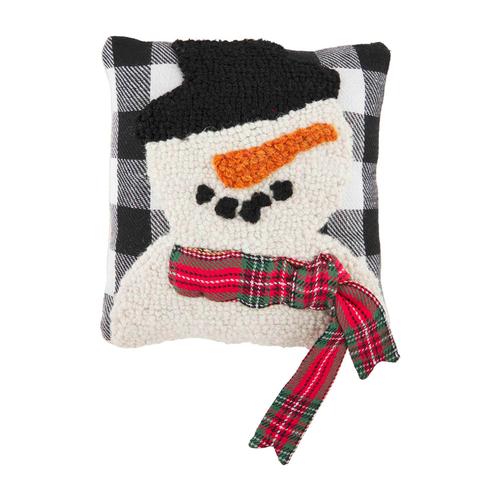 Small Hooked Pillow: Snowman