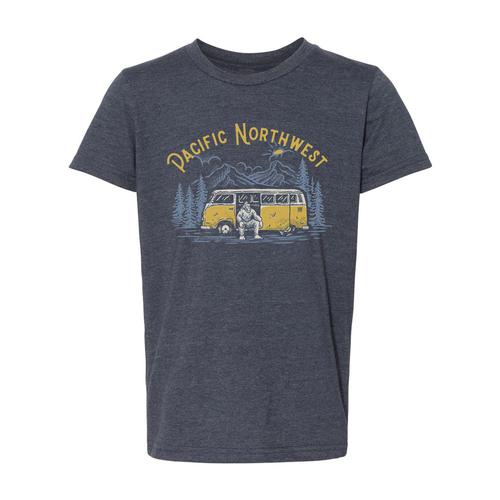 Sasquatch Bus Youth T-Shirt: Navy
