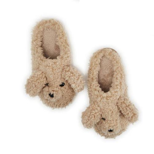 Puppy Love Poodle Slippers: Camel