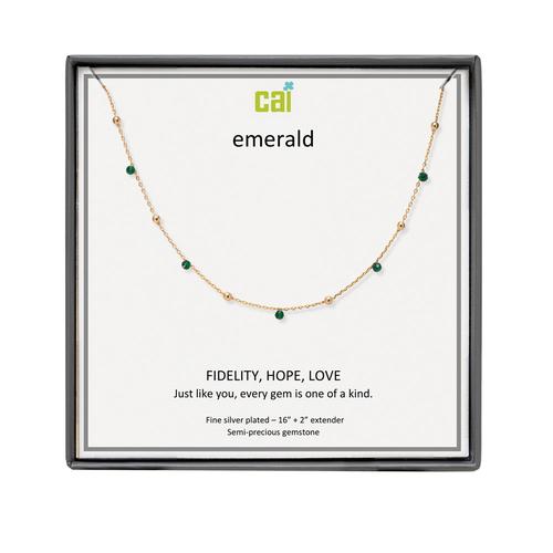 Satellite Necklace: Gold/Emerald
