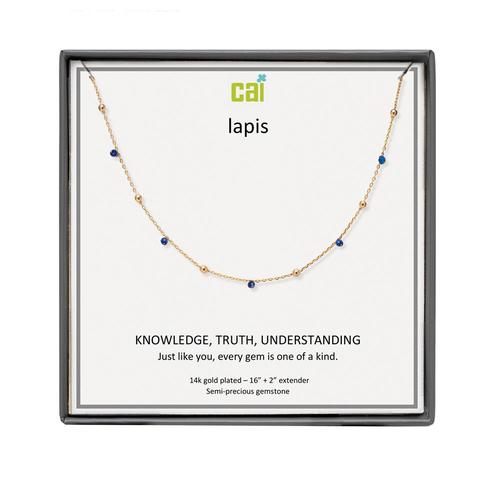Satellite Necklace: Gold/Lapis