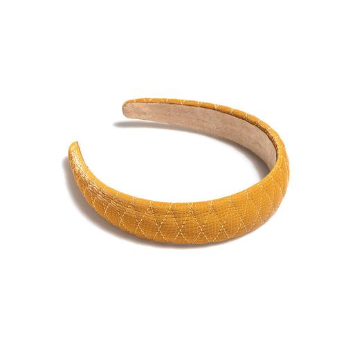 Quilted Faux Leather Headband: Sunflower