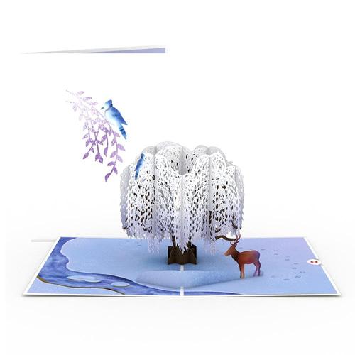Pop-Up Card: Winter Willow Tree
