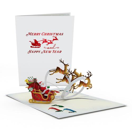Pop-Up Card: Santa Sleigh & Reindeer
