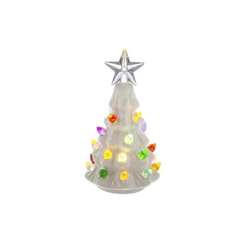Mini Ceramic LED Tree: White