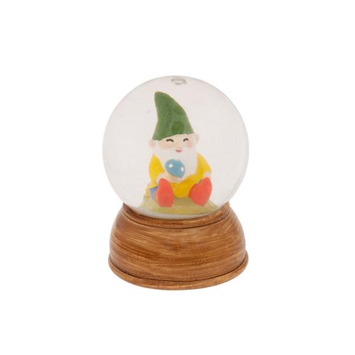 Miniature Gnome Water Globe: Green