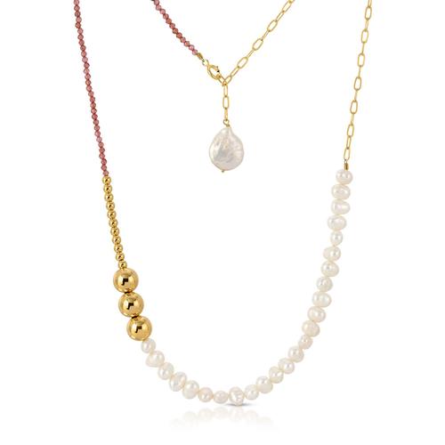 Kloss Necklace: Garnet/Gold