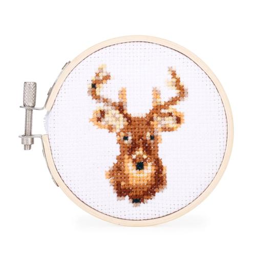 Mini Cross Stitch Embroidery Kit: Deer