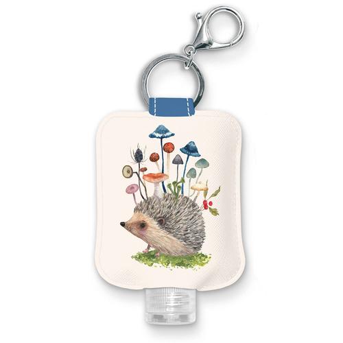 Hand Sanitizer Pouch: Hedgehog with Mushrooms