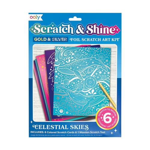 Scratch & Shine Foil Scratch Art Kit: Celestial Skies