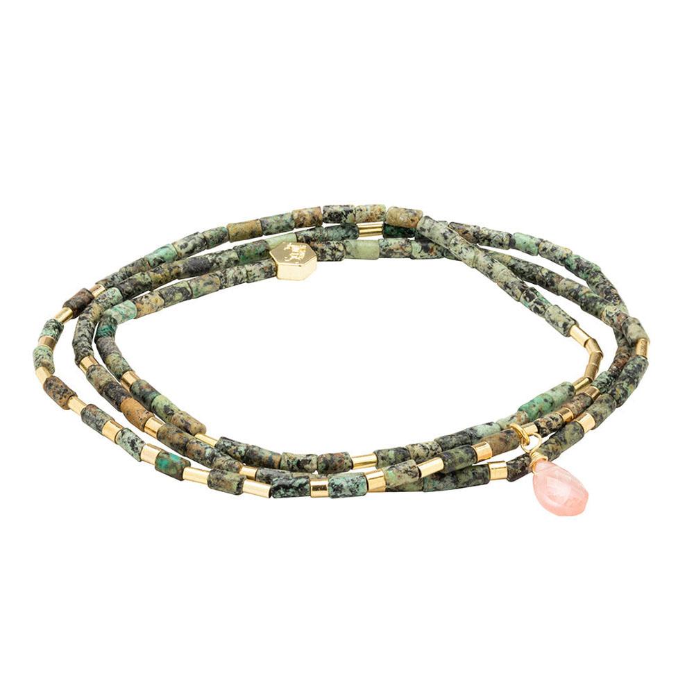  Teardrop Stone Wrap Bracelet : African Turquoise/Stone Of Transformation