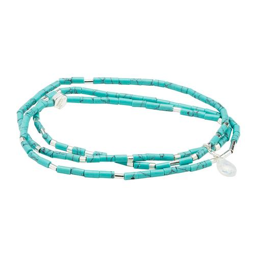 Teardrop Stone Wrap Bracelet: Turquoise/Stone of Calm