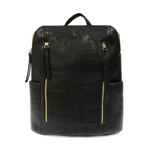 Raegan Double Zipper Backpack: Black