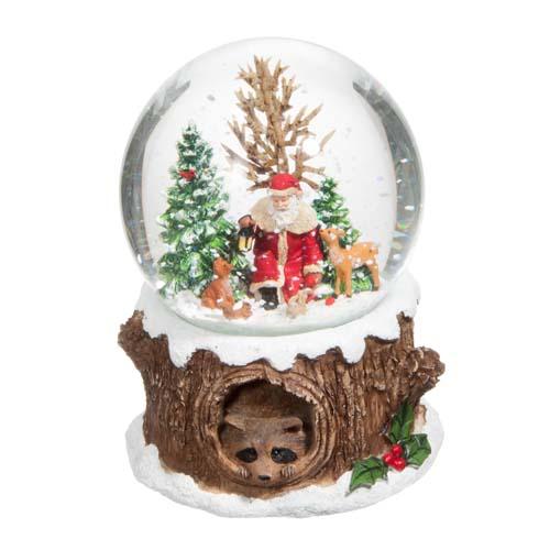 Woodland Animals/Santa Musical Snow Globe