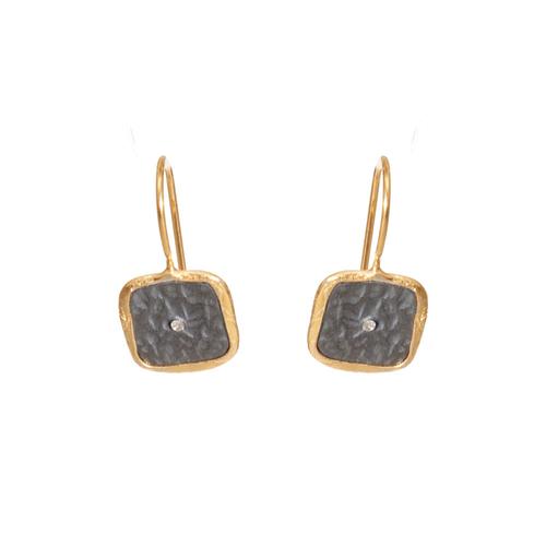 Mix Metal Square Earring