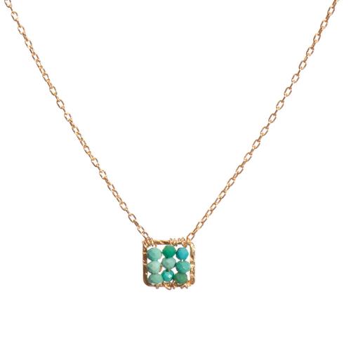Tiny Box Necklace: Turquoise