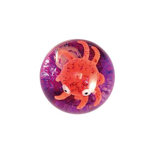 Flashy Octopus LED/Glitter Bouncing Ball: Orange/Magenta