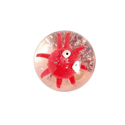 Flashy Octopus LED/Glitter Bouncing Ball: Red/Silver