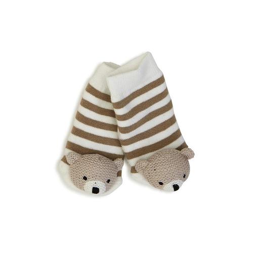 Knit Animal Rattle Socks: Bear