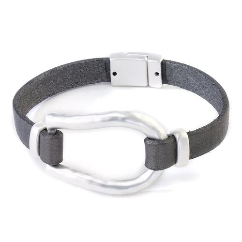 Stirrup Buckle Bracelet: Gray