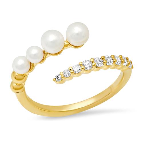 Pearl Cubic Zirconia Wrap Ring