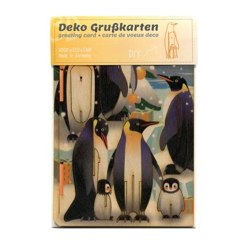 3D Puzzle Wooden Greeting Card: Penguin