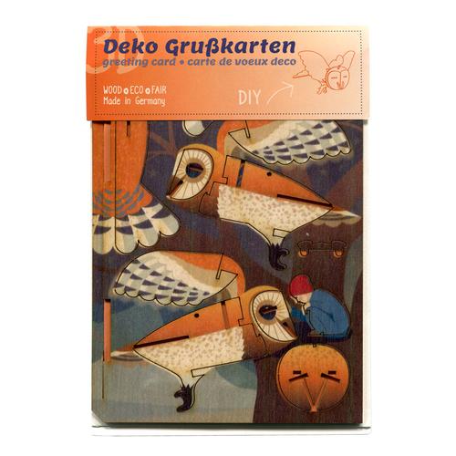 3D Puzzle Wooden Greeting Card: Owl